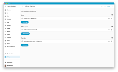 Low salt notification