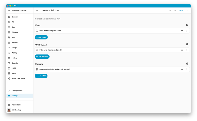 Low salt notification.